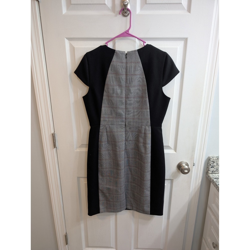 J.Crew Womens Sheath Dress Wool Plaid Cap Sleeve‎ Mixed Media Lined - Size 10 - Picture 2 of 5
